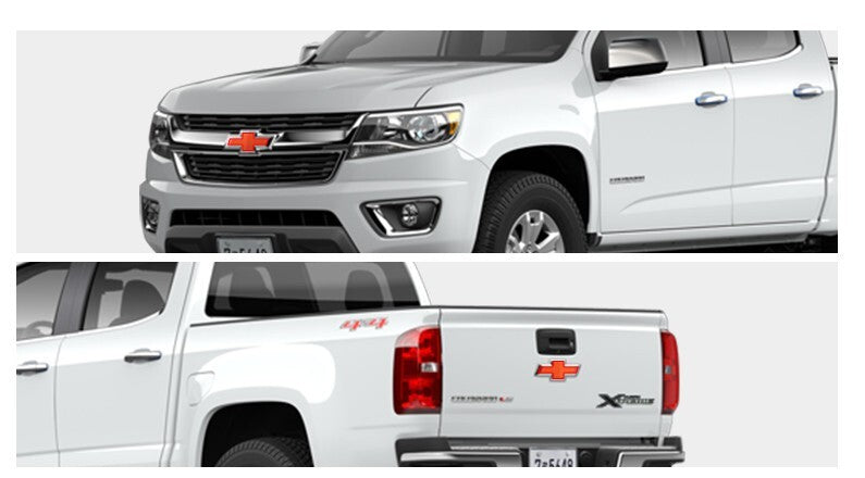 F R Emblem Cover Carbon Schwarz Pre-Cut Folie PPF 2P für Chevy Colorado 2017-...