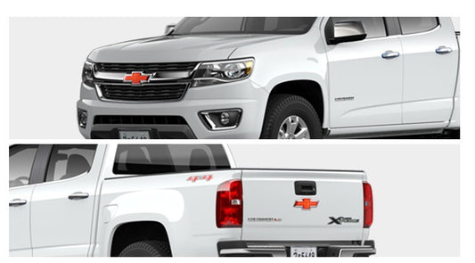 F R Emblem Cover Carbon Schwarz Pre-Cut Folie PPF 2P für Chevy Colorado 2017-...