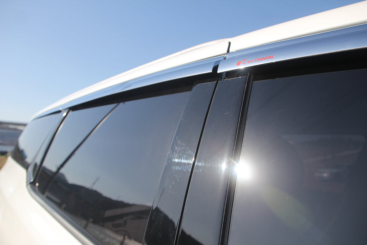 Fenster Sonne Chrom Blende Lüftung Wind Regen 6p für 2014 - 2020 Kia Sedona C...