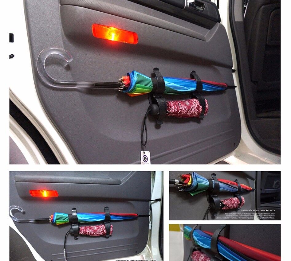 Rear Trunk Dual-Multi Rain Umbrella Holder Hanger Diy Kit for All Universal Car