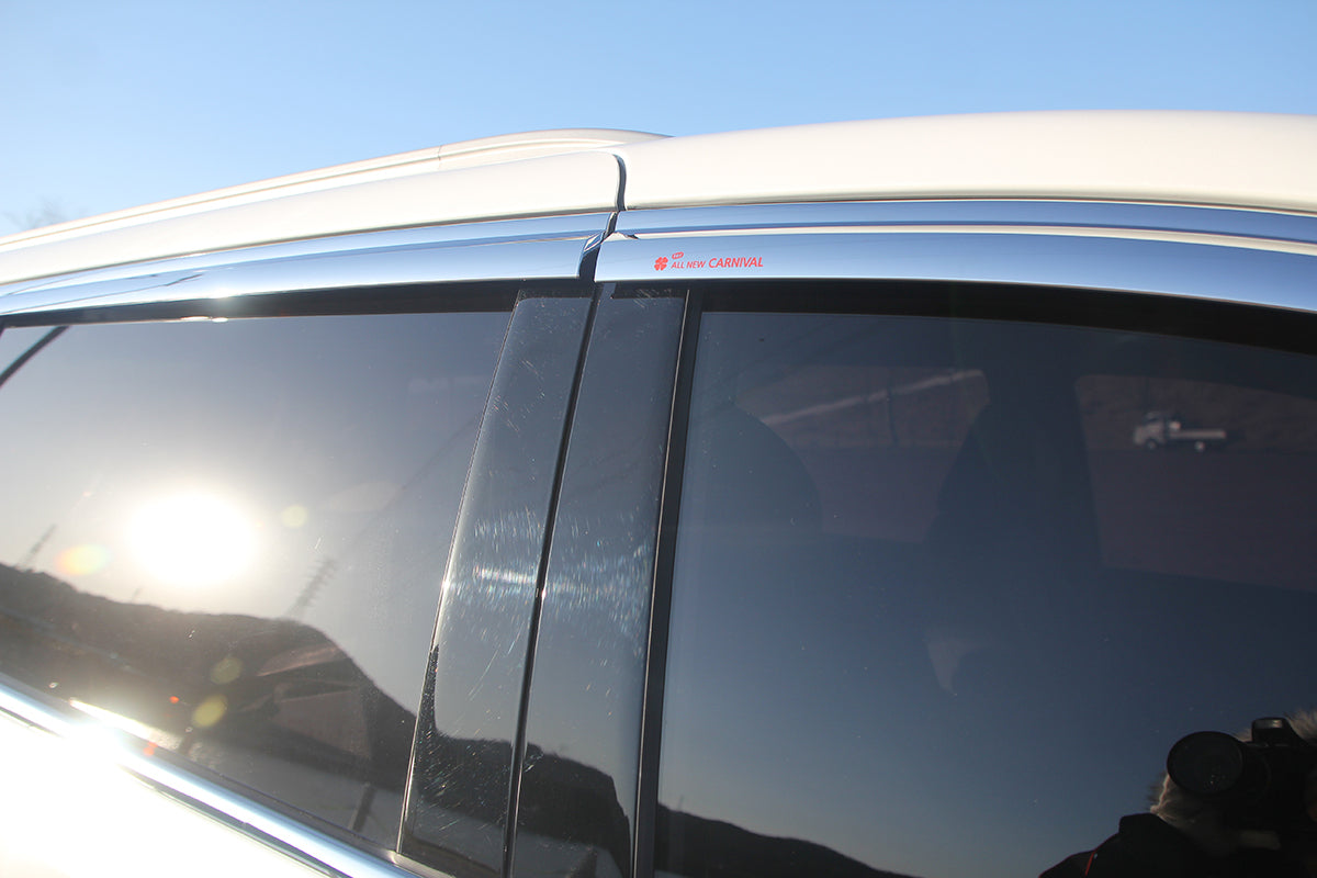 Fenster Sonne Chrom Blende Lüftung Wind Regen 6p für 2014 - 2020 Kia Sedona C...