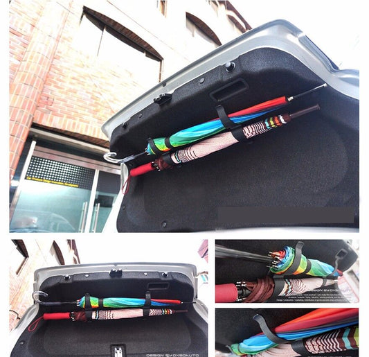 Rear Trunk Dual-Multi Rain Umbrella Holder Hanger Diy Kit for All Universal Car