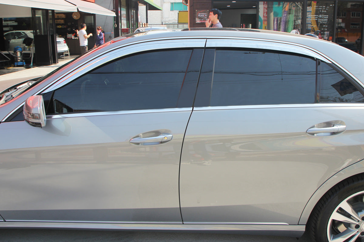 Fenster Chrom Sonne Wind Regen Blende 4p für 2014 2015 Mercedes Benz E Klasse...