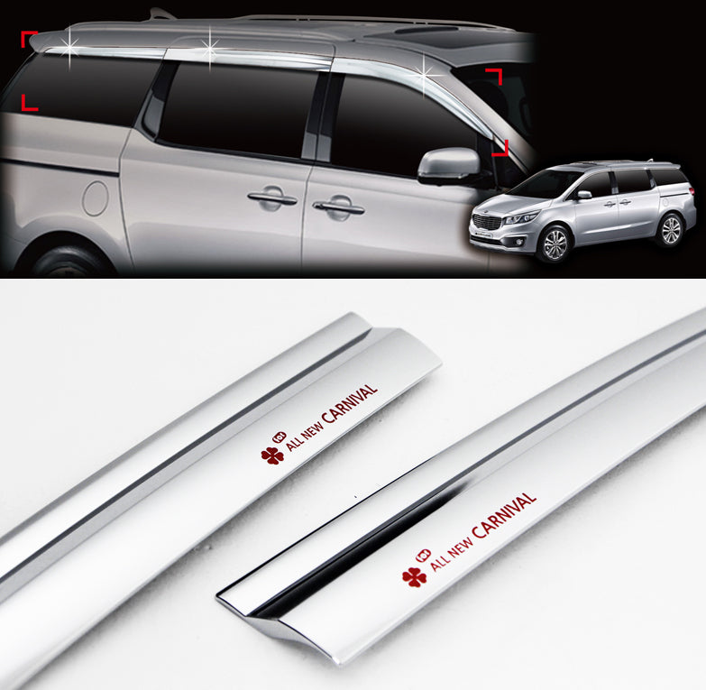 Fenster Sonne Chrom Blende Lüftung Wind Regen 6p für 2014 - 2020 Kia Sedona C...