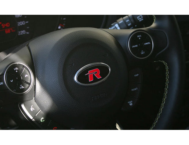 F R Lenkgriff Hupenkappe R Logo Emblem 7p für 2014 2016 Kia Soul