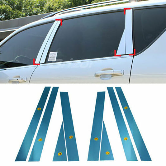 Edelstahl Tür B Säule Pfosten Zierleiste 8p für 2013 2015 Ssangyong Rexton W