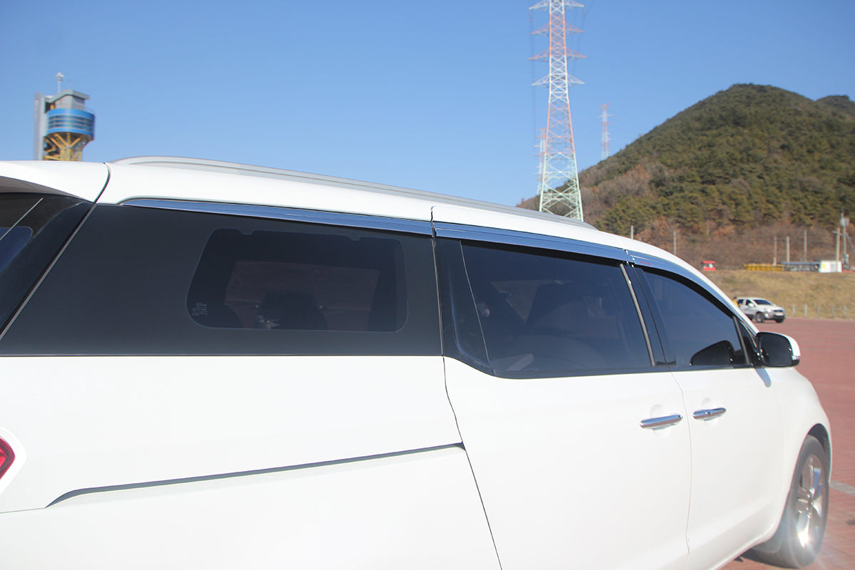 Fenster Sonne Chrom Blende Lüftung Wind Regen 6p für 2014 - 2020 Kia Sedona C...