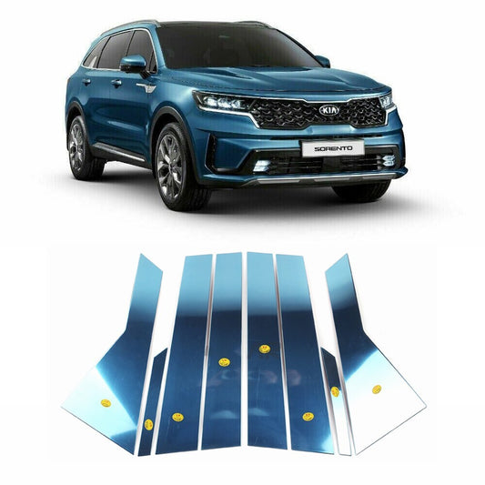 Edelstahl Tür B Säule Pfosten Zierleiste 8p 1Set (Passt für: 2021 2024 Kia So...